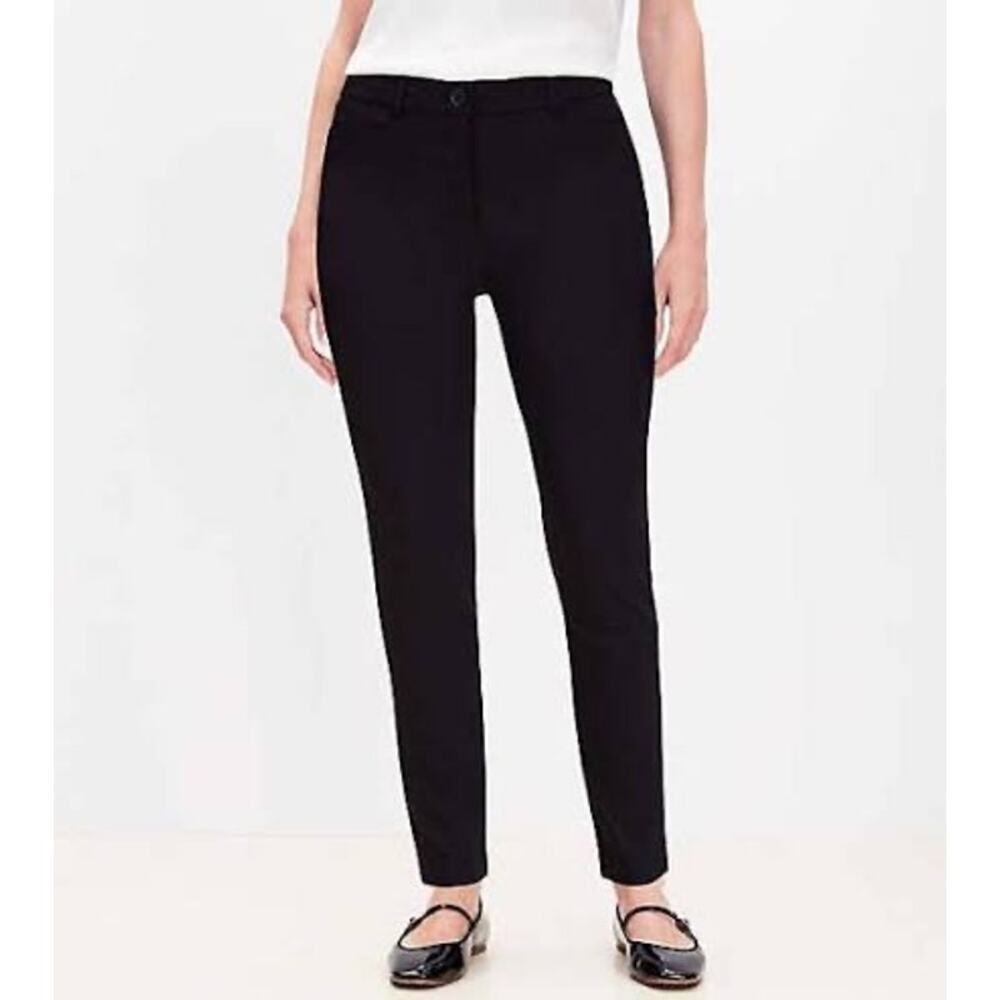 LOFT High Waist Curvy Skinny Stretch Pants in Black Women's Size 14